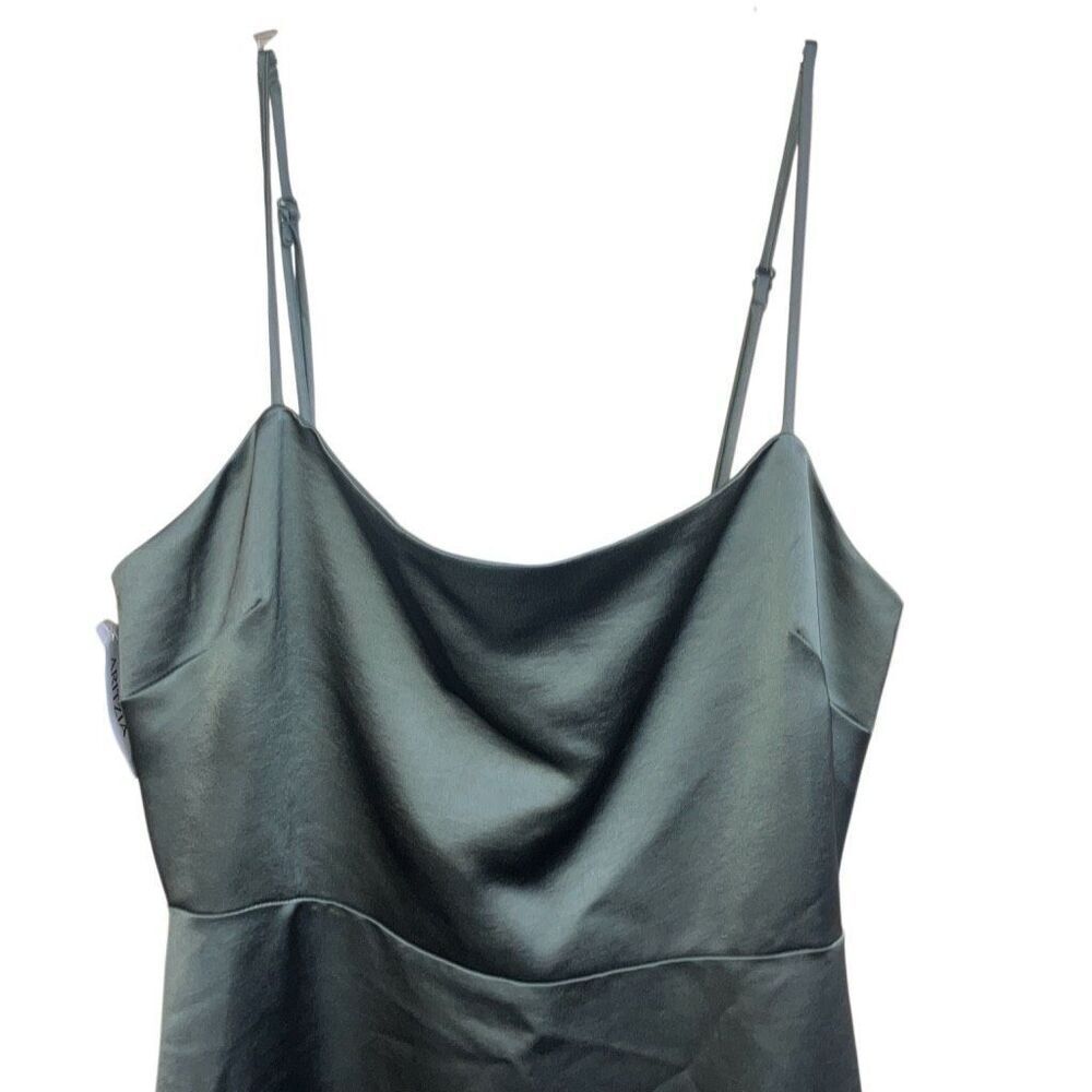 505. Wilfred aritzia Madelyn square neck Smokey sage green dress Sz 10 #120025 - Picture 7 of 16